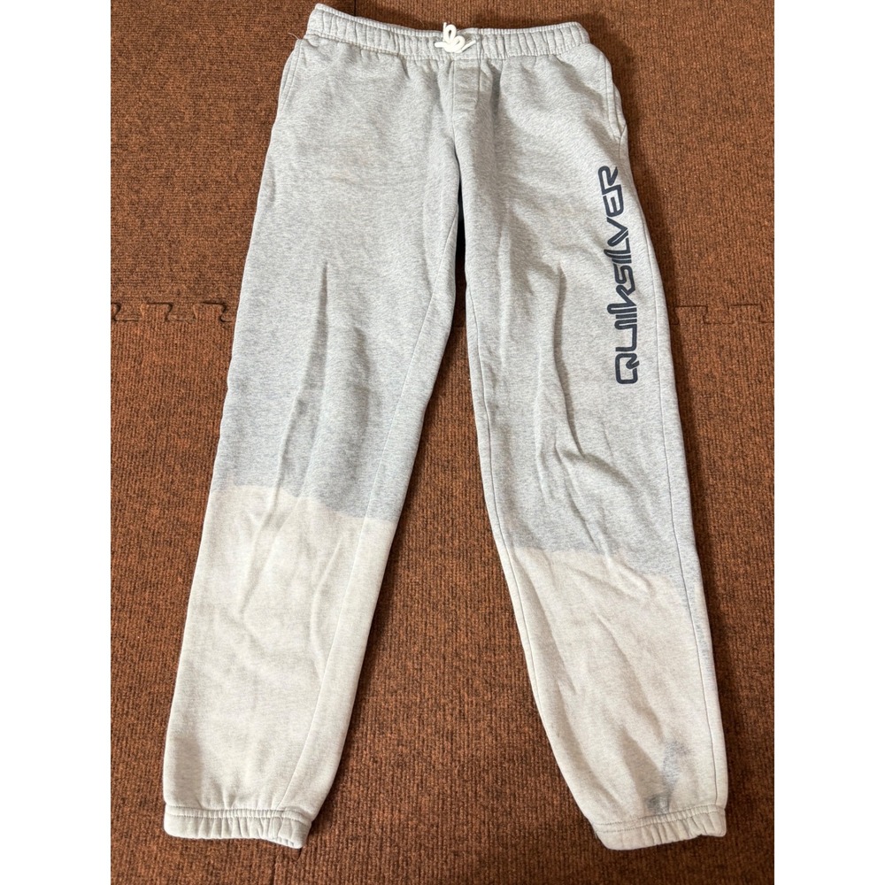 Quiksilver Boys Grey‎ Heather Colorblock Logo Sweatpants Joggers Size L 14